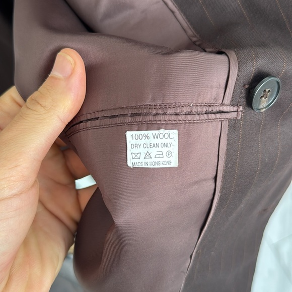 Ermenegildo Zegna brown pinstriped double breasted suit jacket amazing condition - Picture 6 of 13